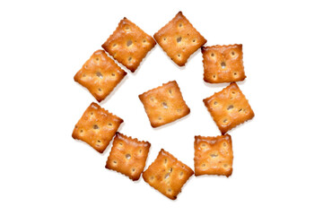 Biscuits, Salty cookies, isolated on white background