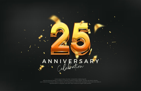 3d 10th25th anniversary celebration design. with a strong and bold design. Premium vector background for greeting and celebration.