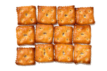 Biscuits, Salty cookies, isolated on white background