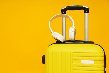 Suitcase, luggage, baggage for summer travel and vacation
