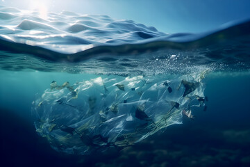 Environmental plastic pollution in the ocean - Generative AI