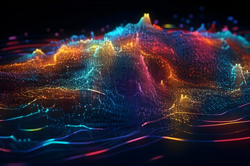 Abstract colorful glow data flow concept - Generative AI