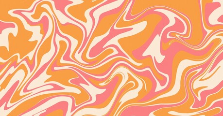 Wave texture illustration, Seamless 
Pattern, Hippie Aesthetic, 70’s vintage concept.