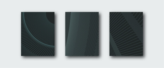 Modern background set design of abstract seamless wavy line pattern. Wavy minimal background set, wavy line illustration. Perfect for background, backdrop, banner, card, typography.