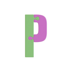 Color Puzzle 3D Alphabet or Lettreing PNG images - view 1
