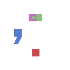 Color Puzzle 3D Alphabet or Lettreing PNG images - view 1