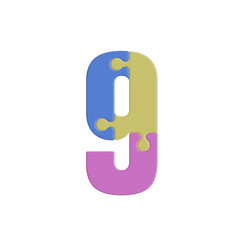 Color Puzzle 3D Alphabet or Lettreing PNG images - view 1