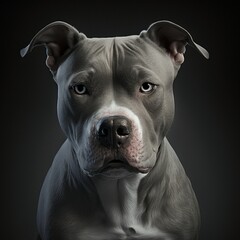 Obraz premium pitbull_dog_angry_gray