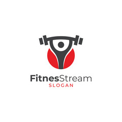 Play logo fitness videos logo for streaming or other media