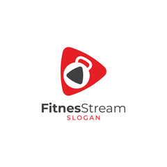 Play logo fitness videos logo for streaming or other media