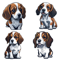 Set of Beagle puppies created by using generative artificial intelligence