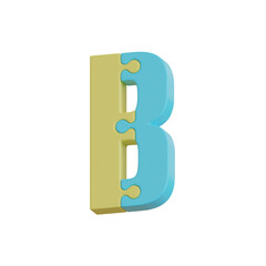 Color Puzzle 3D Alphabet or Lettering PNG Images - View 2