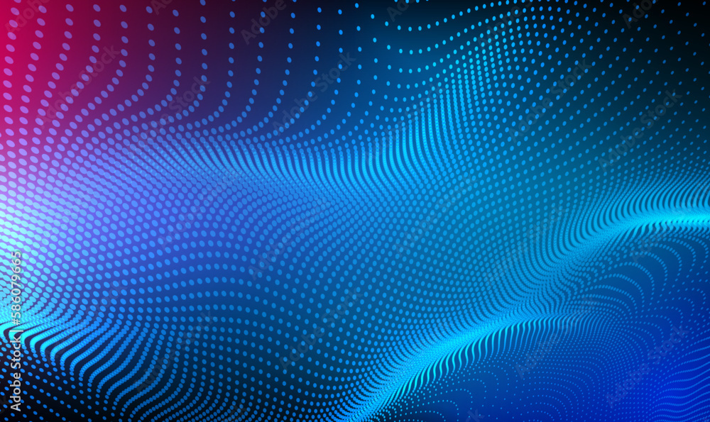 Poster futuristic technology abstract background. abstract particle fractal background, hi-tech and big dat