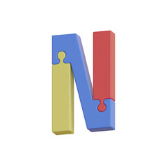 Color Puzzle 3D Alphabet or Lettering PNG Images - View 2