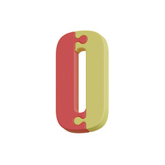 Color Puzzle 3D Alphabet or Lettering PNG Images - View 2