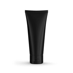 Black tube cosmetic isolated transparent