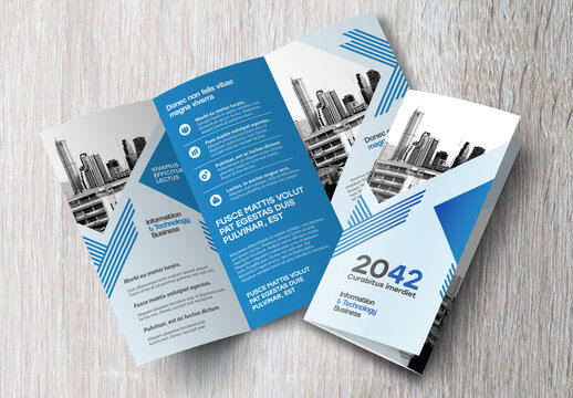 Black and Blue Trifolds Brochure Layout