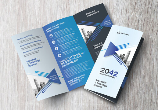 Blue and White Trifolds Brochure Layout