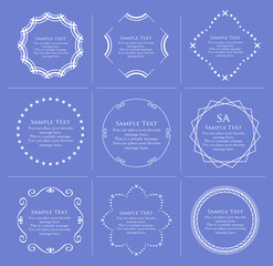 パステルブルーの美しいフレームデザイン。夏の色合い。