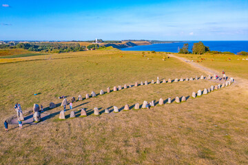Ales stenar megalithic monument in coastal Sweden