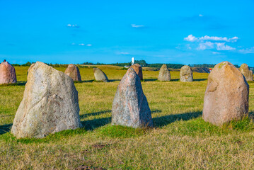 Ales stenar megalithic monument in coastal Sweden