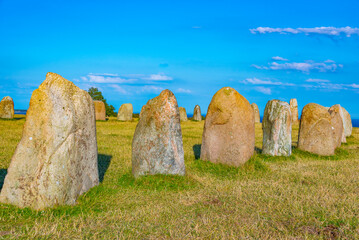 Ales stenar megalithic monument in coastal Sweden
