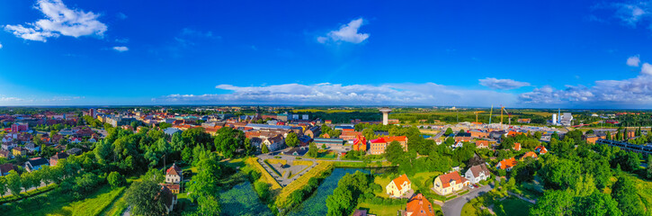 Aerial view of Kristianstad bastion in Sweden