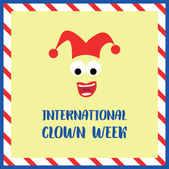 international clown week. Design suitable for greeting card poster and banner