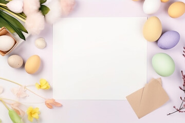 Naklejka na ściany i meble easter card with eggs and flowers