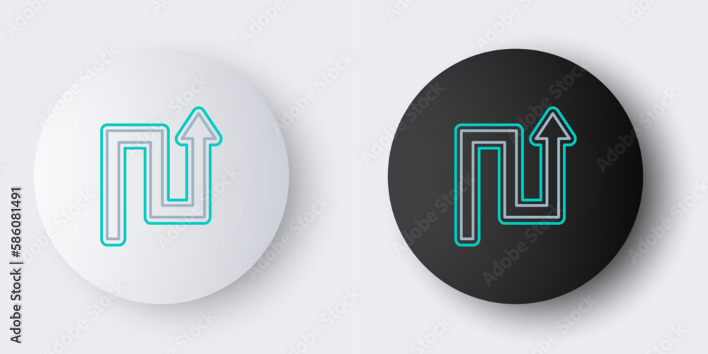 Aufkleber line arrow icon isolated on grey background. direction arrowhead symbol. navigation pointer sign. co