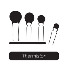 Thermistor icon set on white background. NTC Thermistor Resistor sign. flat style.