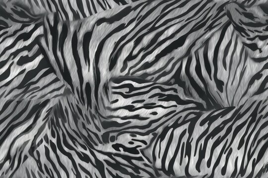 Illustration of black and white zebra stripes created with Generative AI technology