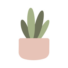 Cactus, Desert spingy plant, green plant in pot, pastel cute plant, vector