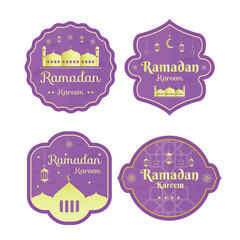 Ramadan Mubarak Ramadan Kareem Vector Design with purple color, Template Design for Advertising text, banner, presentation, promotion banner, social media campaign post.