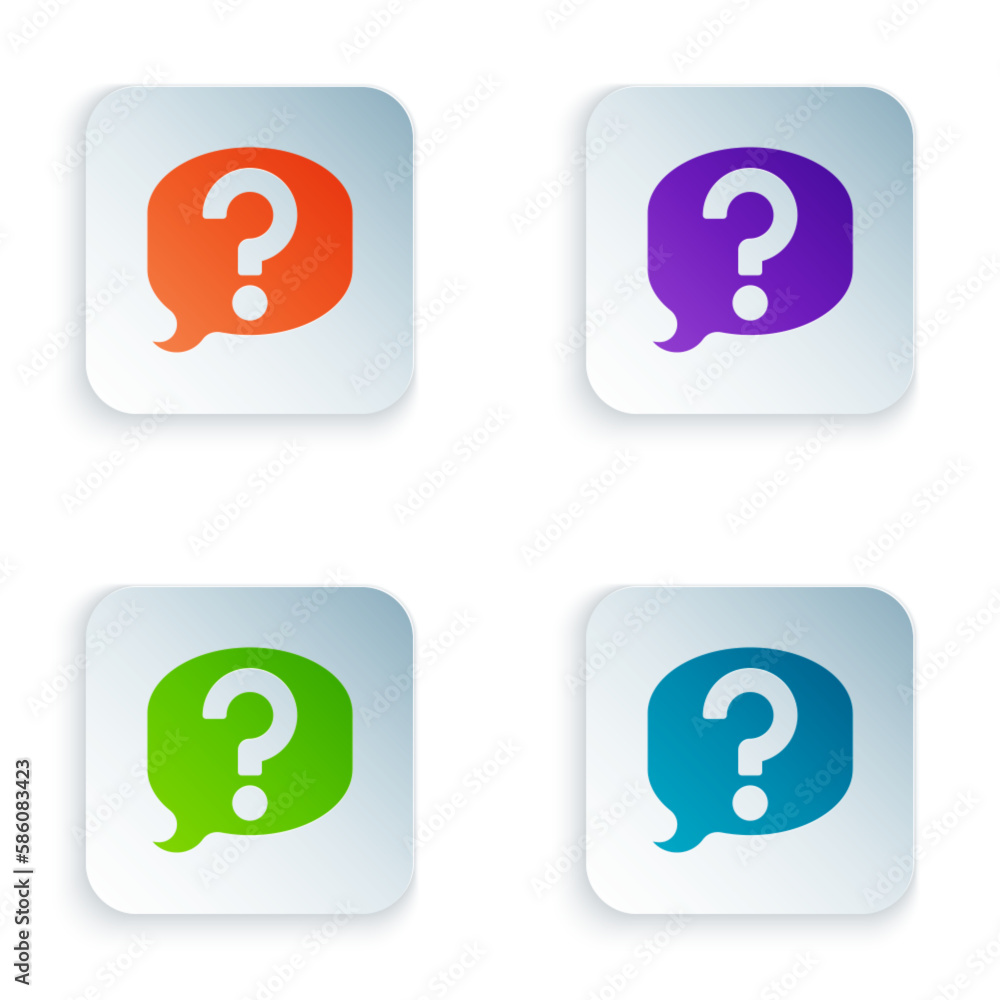 Poster color speech bubble chat icon isolated on white background. message icon. communication or comment c