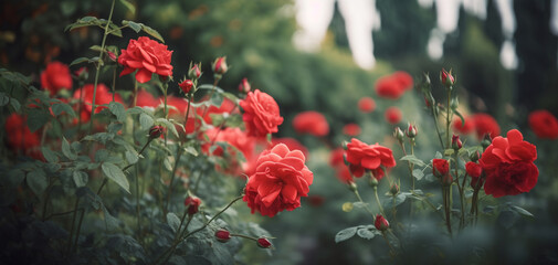 roses in the garden background