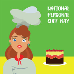 national personal chef day . Design suitable for greeting card poster and banner