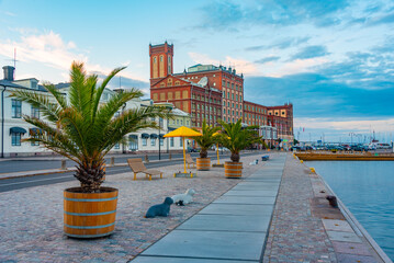 Sunset view of Kalmar conference center in Sweden