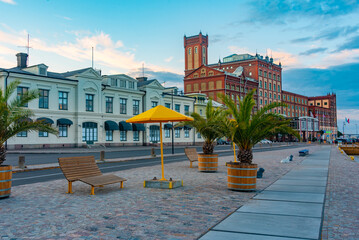 Sunset view of Kalmar conference center in Sweden