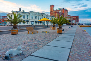 Sunset view of Kalmar conference center in Sweden © dudlajzov