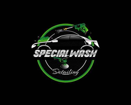 Car illustration logo for vehicle wash services