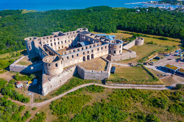 Aerial view of the Borgholm castle in Sweden © dudlajzov