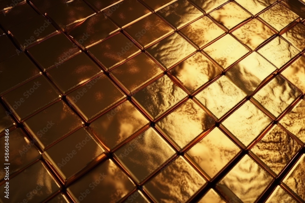 Poster close-up view of a glossy glass tile surface created with generative ai technology