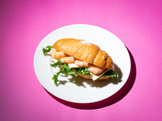 Shrimp, Cheese and Lettuce Sandwich