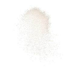 Fototapeta na wymiar Falling sea salt isolated on white background, selective focus