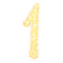 Obraz premium 1 number golden glitter