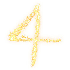 Obraz premium 4 number golden glitter
