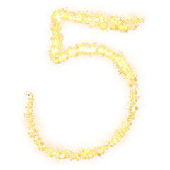 golden font letter 5