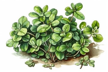 Fototapeta premium lush green plant with vibrant leaves on a white background created with Generative AI technology