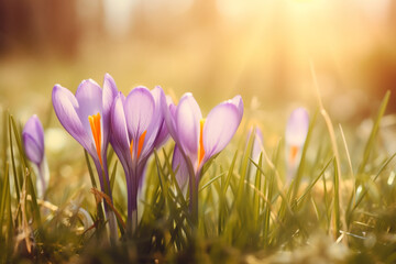 spring crocus flowers in spring